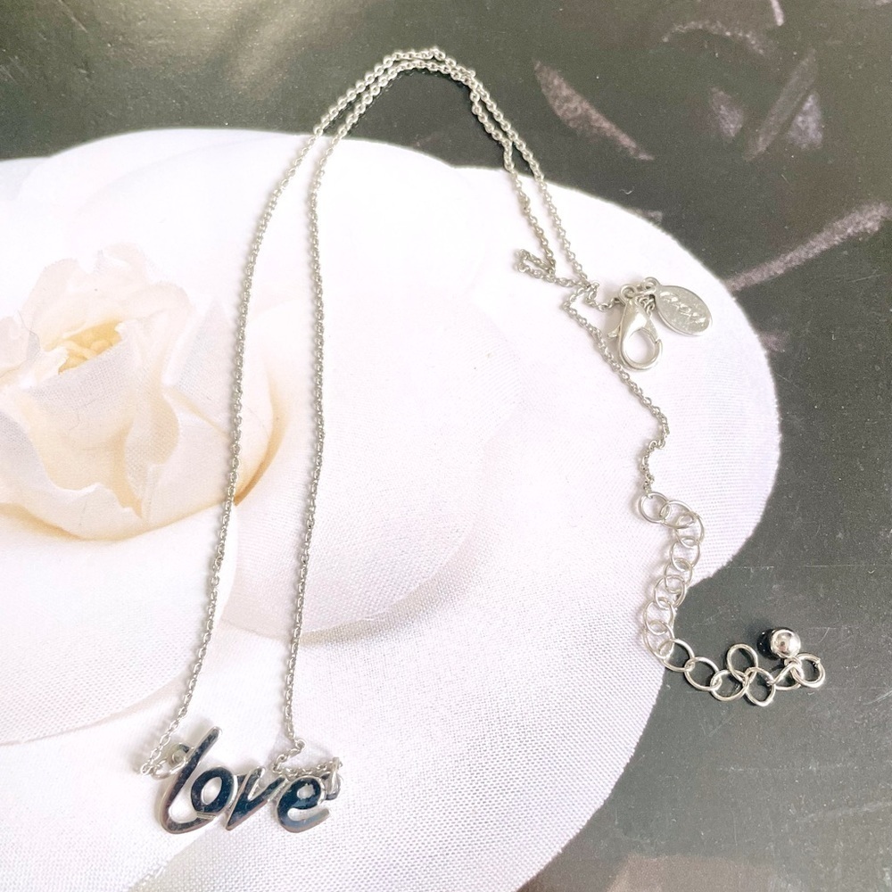 AEU Love Silver Tone Necklace